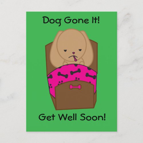 Get Well Dog Gone It Funny Personalize Postcard