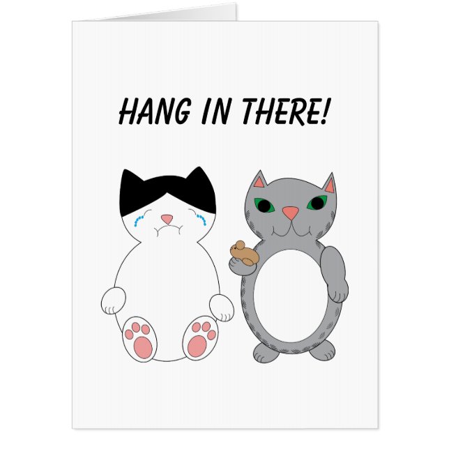 Get Well Feel Better Cute Cats Personalize Card (Front)