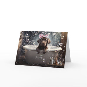 Get Well Feel Better Cute Lab Puppy in a Spa  Card