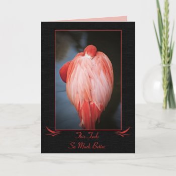 Get Well Flamingo Card by LivingLife at Zazzle