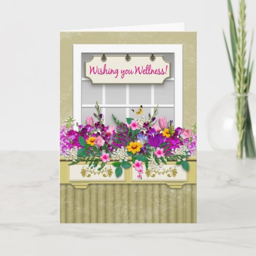 Get Well Flowers in Window Box Card