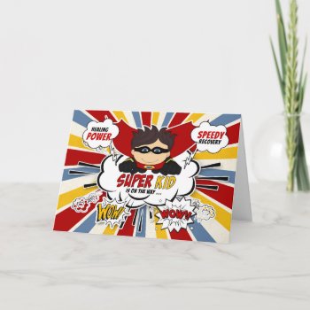 Get Well For Kids Boy Superhero Comic Book Card by SalonOfArt at Zazzle