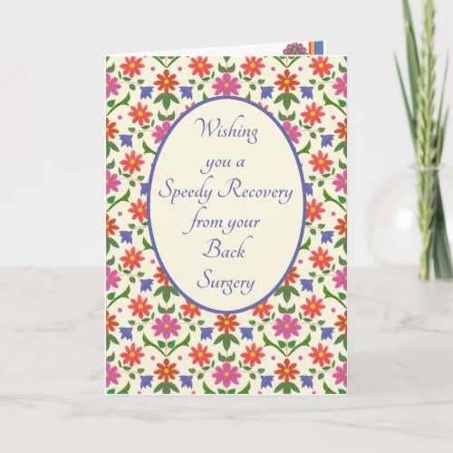Get Well from Back Surgery Card Rangoli Flowers Card