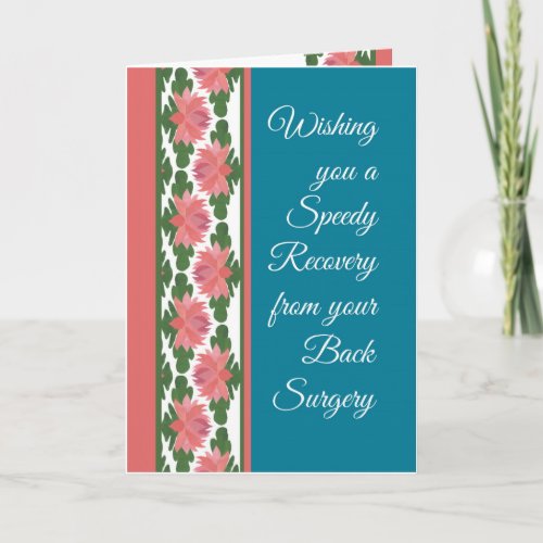 Get Well from Back Surgery Card Water Lilies Card