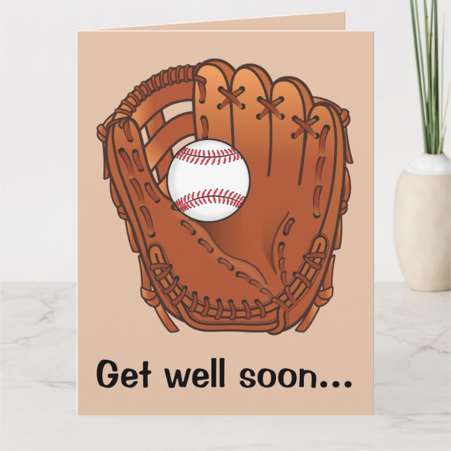 Get Well from Baseball Team Large Card (Front)