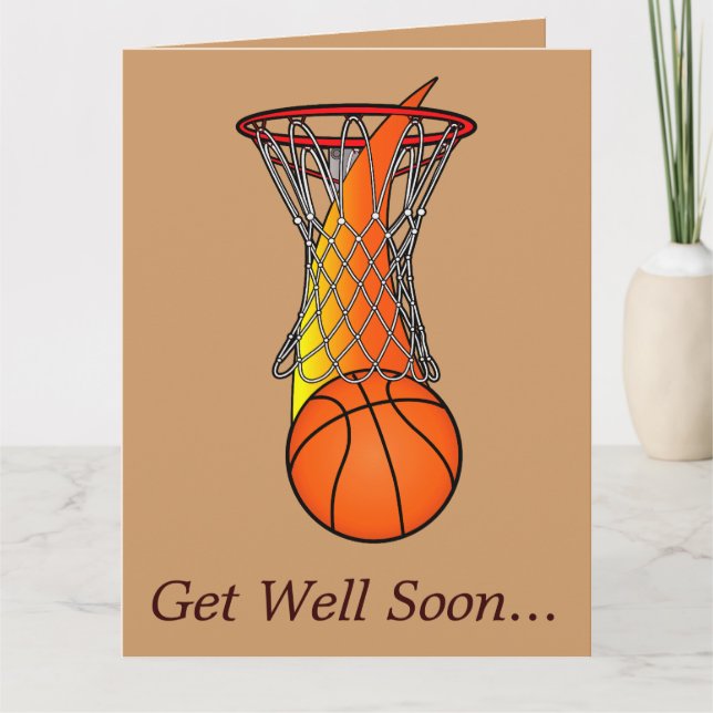 Get Well from Basketball Team Large Card (Front)
