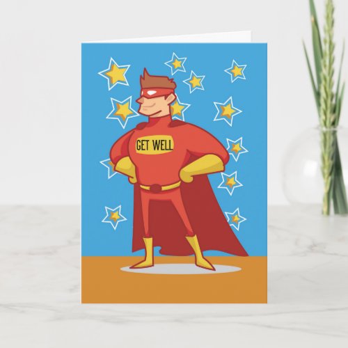 Get Well from Cancer Superhero Card