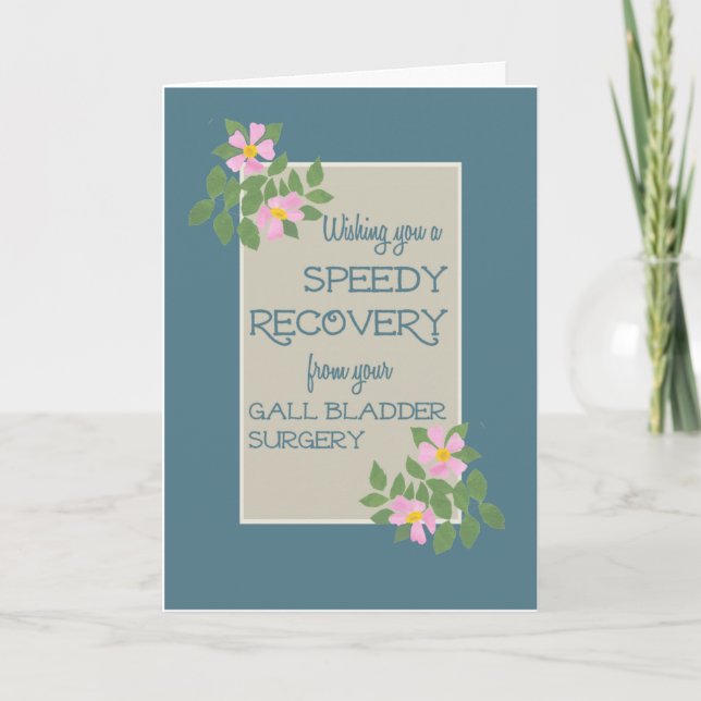 Get Well from Gall Bladder Surgery, Pink Dogroses Card (Front)