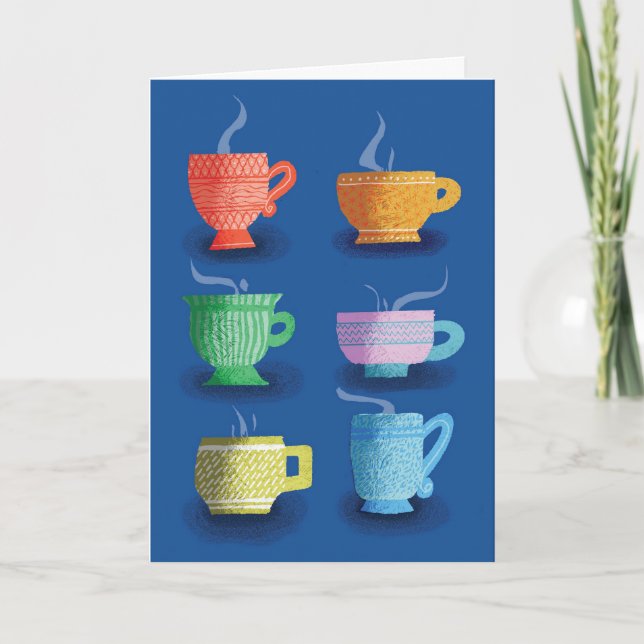 Get Well from Group Six Cups of Steaming Liquid Card (Front)