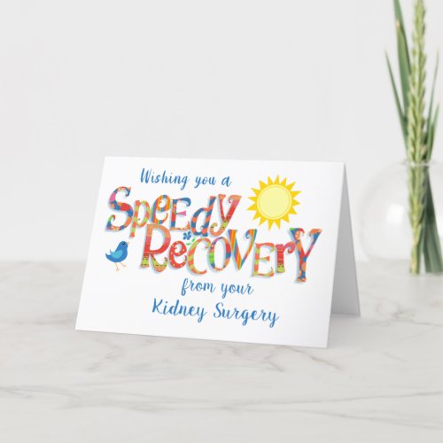 Get Well from Kidney Surgery Word Art Card