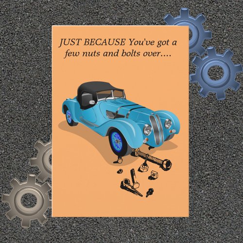 Get Well Funny Mechanic VIntage Card