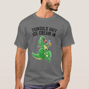Get Well Gifts Kids Tonsils Dinosaur Tonsillectomy T-Shirt