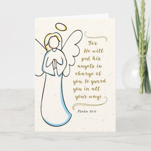 Get Well, He Will Put His Angels in Charge of You Card