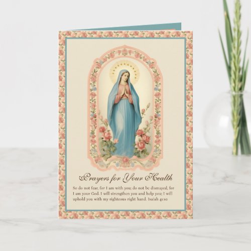 Get Well Health Religious Prayer Peach Floral Card