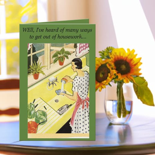 GET WELL HUMOUR housework 2 Card
