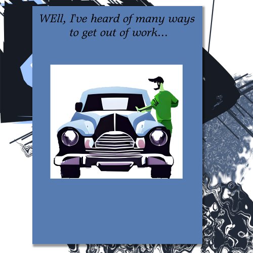 Get Well Humour Retro Car Care Card