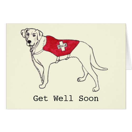 Get Well Labrador Rescue Dog Simple Animal Drawing