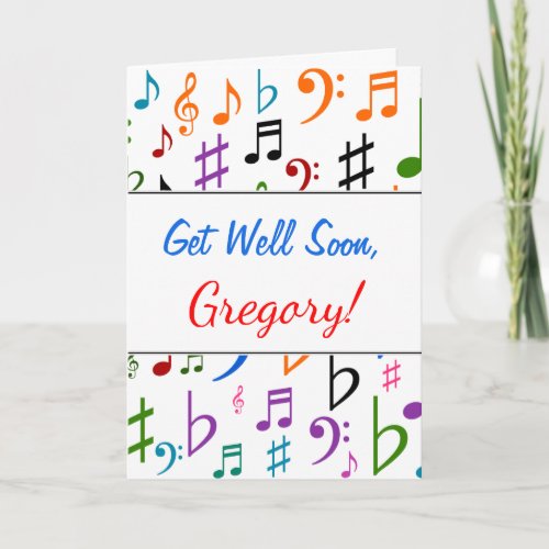 Get Well  Many Colorful Music Notes and Symbols