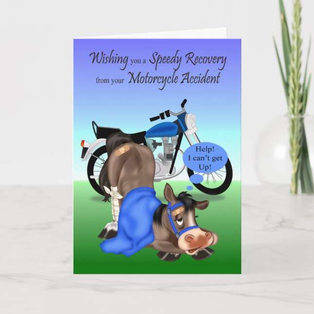 Get Well, Motorcycle Accident Card (Front)