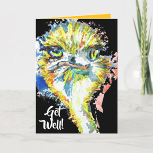Get Well Please! Ostrich Face Get Well Card