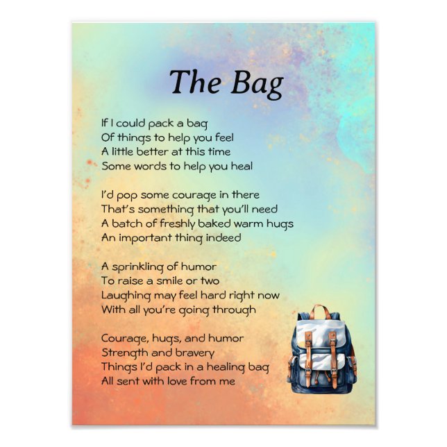 Get well Poem  Photo Print (Front)