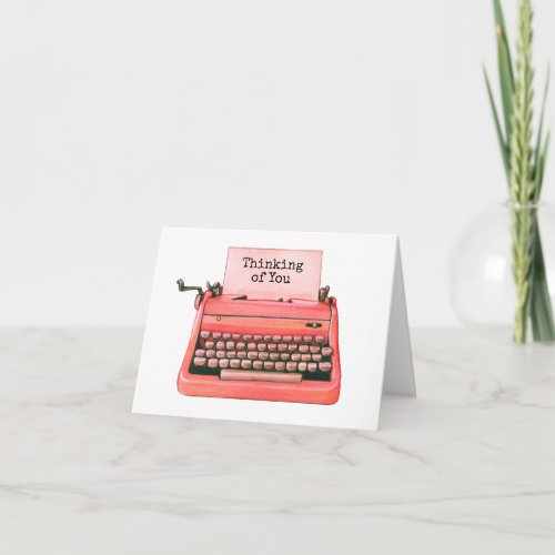 Get Well Retro Typewriter Cute Vintage Chic Note Card