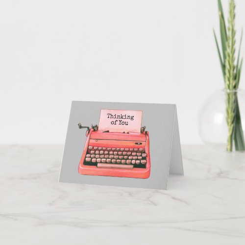 Get Well Retro Typewriter Cute Vintage Chic Note Card