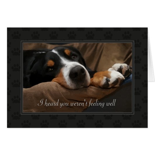 Get Well Sad Pup Cards (Front Horizontal)