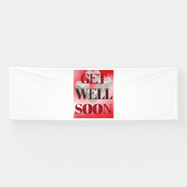 Get Well Soon 2.5x8 Vinyl Banner (Horizontal)