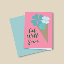 Get Well Soon Aesthetic Personalize Greeting Card
