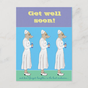 Get well soon - and have a little laugh! postcard