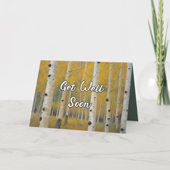 Get Well Soon Aspen Nature Lover  Thank You Card (Front)