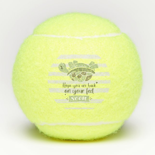 Get Well Soon Back On Feet Sports Coach Tennis Balls (Front)