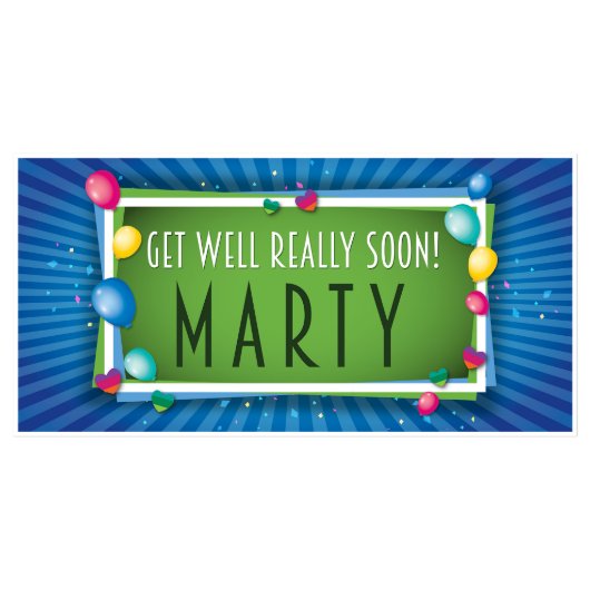 Get Well Soon Ballons Banner Decoration (Front)
