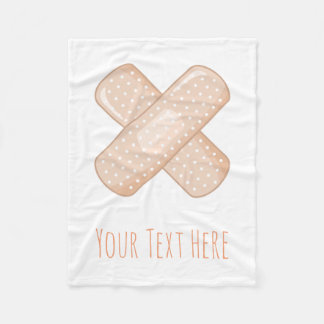 Get Well Soon Bandaid (Nurse Care Crossed Plaster) Fleece Blanket