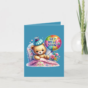 Get well soon bear add message card