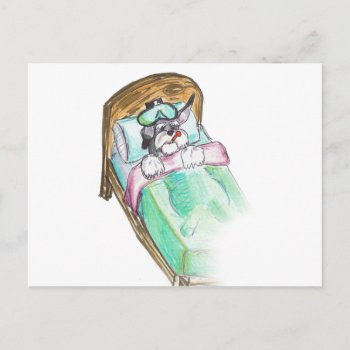 Get Well Soon : Bed Postcard by SocialSchnauzer at Zazzle
