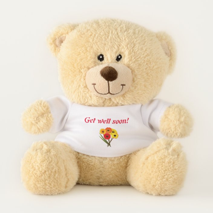 get well soon with teddy bear