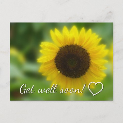 Get well soon Bright and cheerful sunflower Postcard