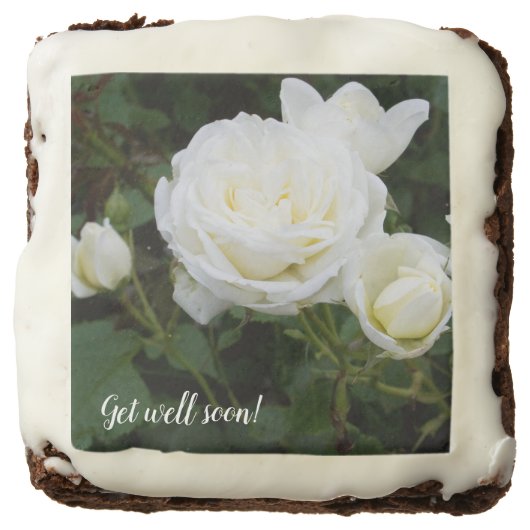 Get Well Soon Brownies, White Roses Brownie (Front)