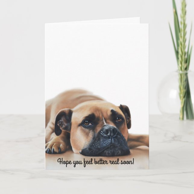 Get Well Soon Bulldog Dog Lover Card (Front)