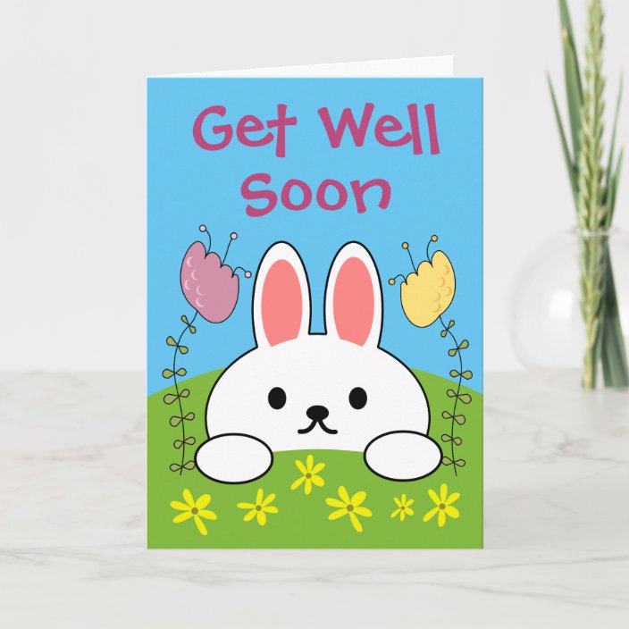 Get Well Soon Bunny Rabbit Card | Zazzle.com