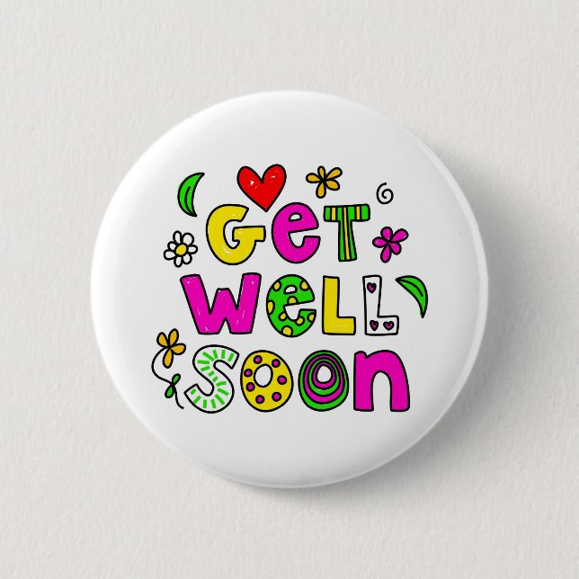 Get Well Soon Button (Front)
