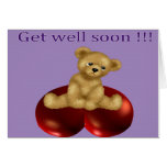 Get well soon teddy bear card | Zazzle