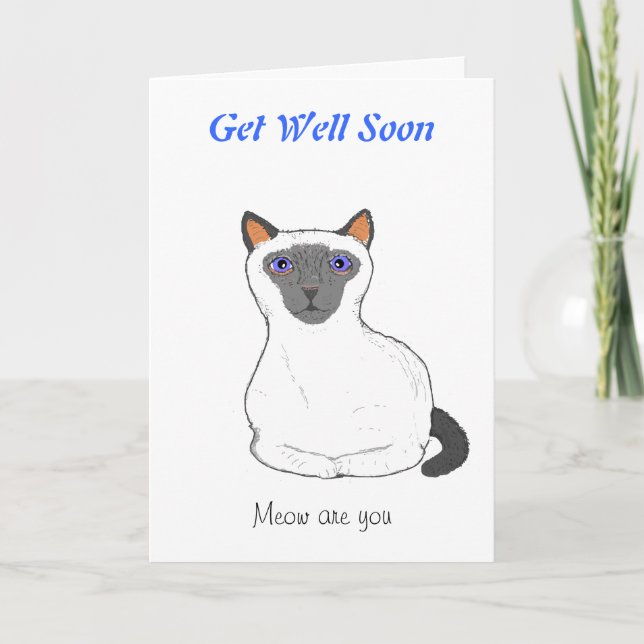 Get well soon card customize Cat drawing (Front)
