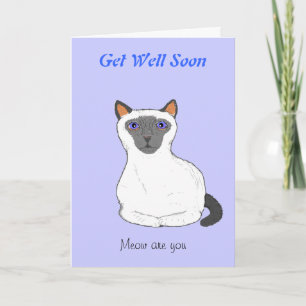 Get well soon card, customize. Cat drawing Card