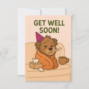Get Well Soon Card – Scruffy Dog 