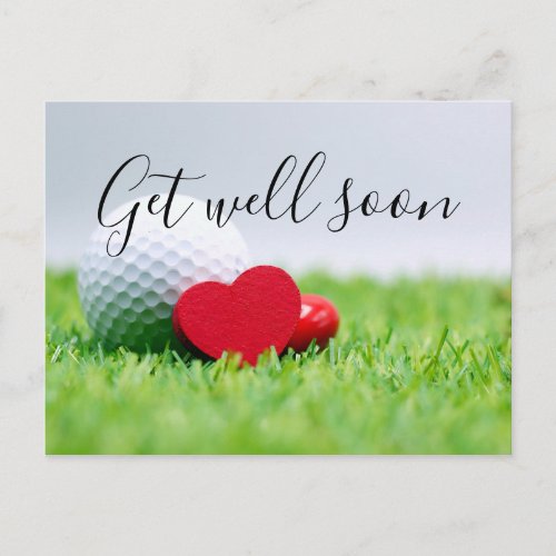 Get Well Soon card to golfer with golf ball  love