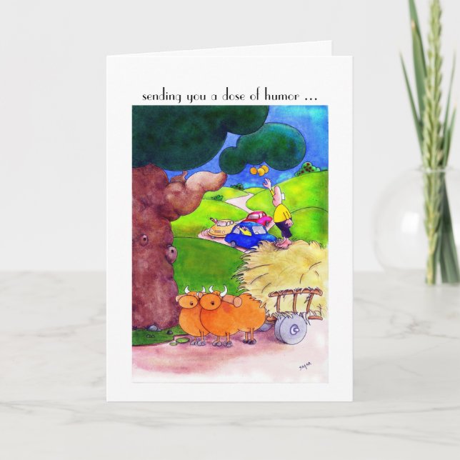 Get Well Soon Cards, Funny Cartoon Card (Front)