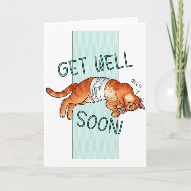 Get Well Soon Cat Card (Front)